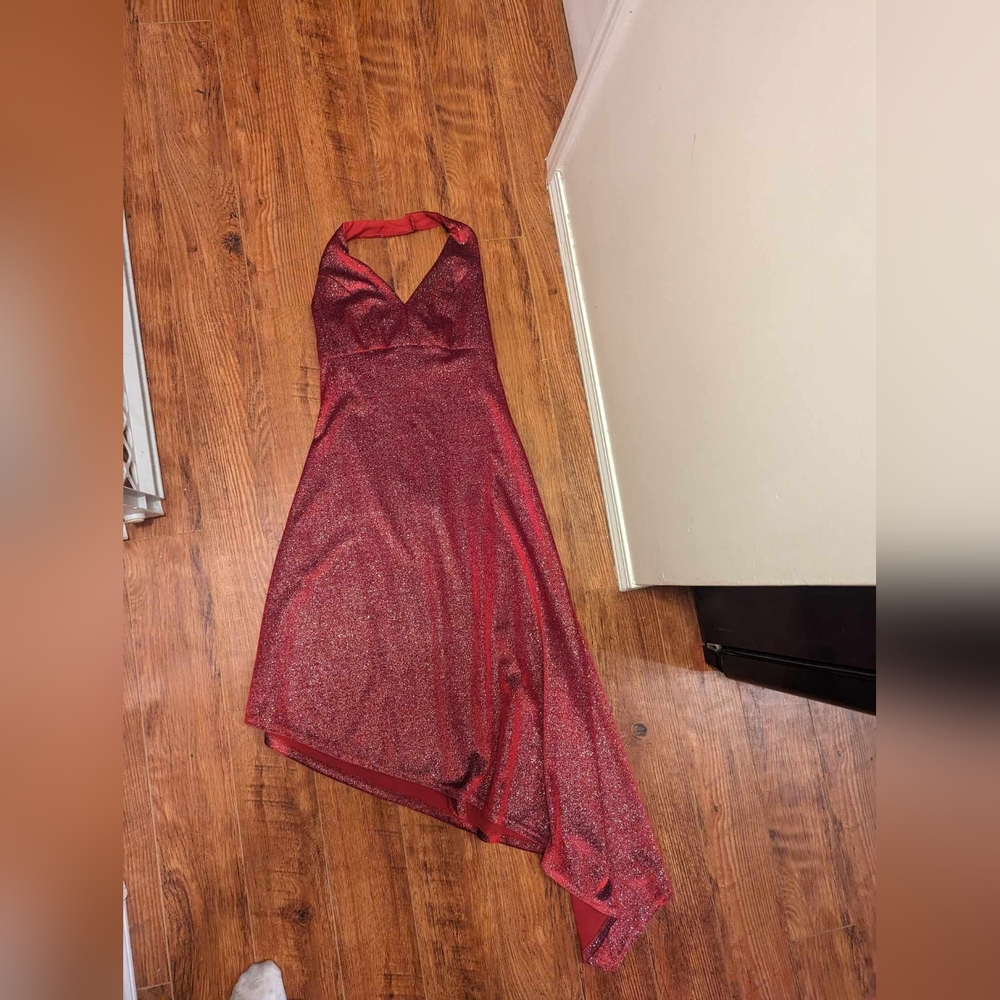 90s asymmetrical halter dresss